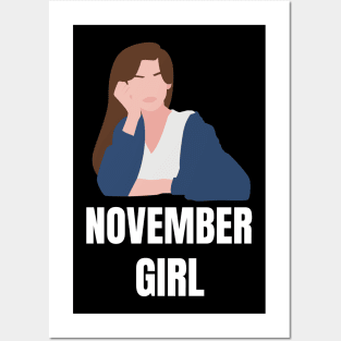 November Birthday Women November Girl Blue Posters and Art